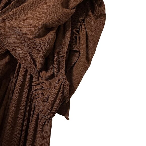 Sunnow Maxi Chocolate Brown V-Neck Dress - Size Small - Picture 5 of 7